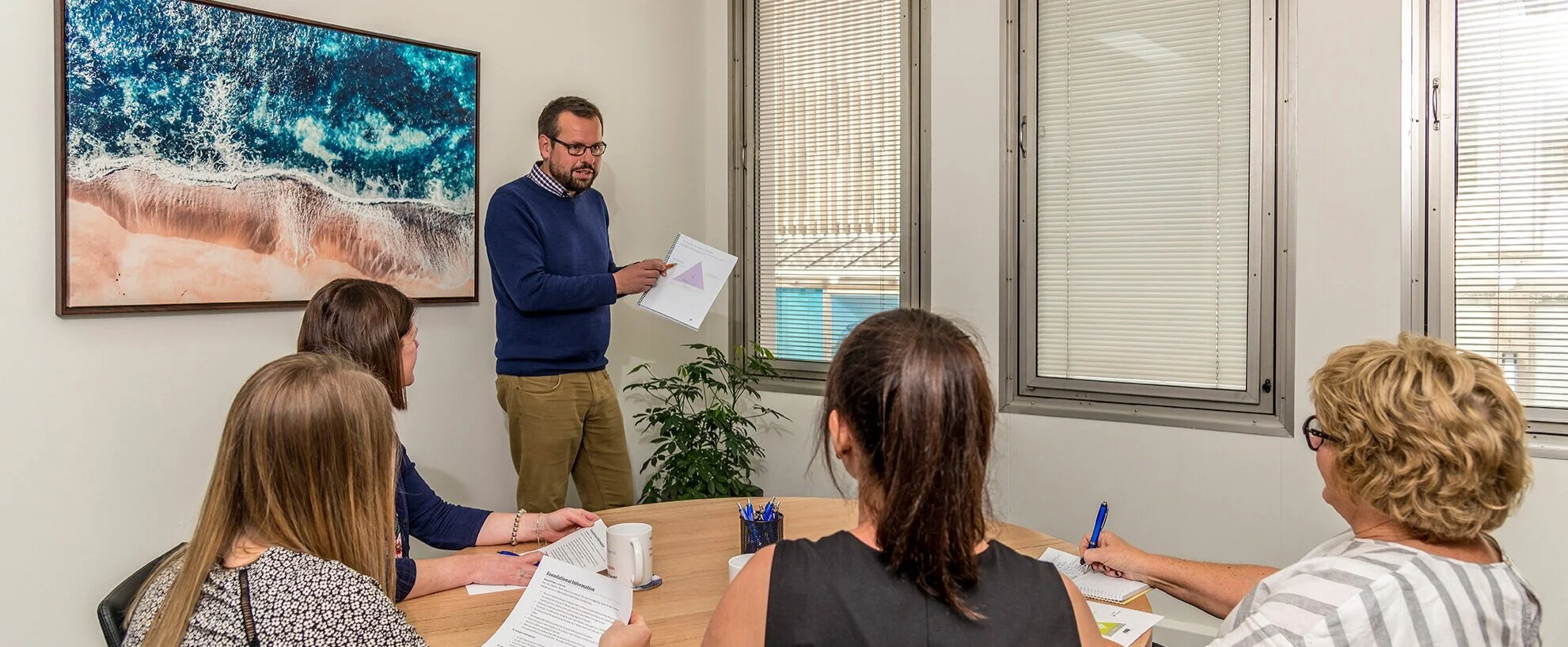 A leadership team in a Strengths workshop